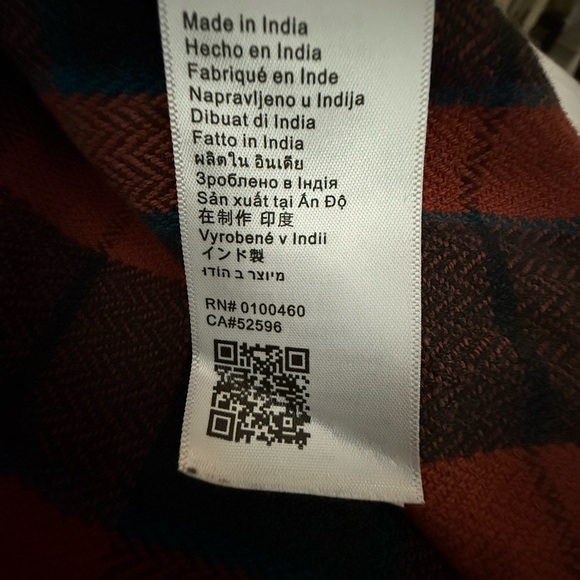 KAVU Plaid Flannel Shirt XS Red Black San Juan Island Brewing Co. Cotton - Picture 6 of 12